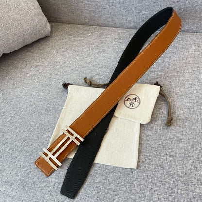DOUBLE H 38MM BLACK BROWN LEATHER