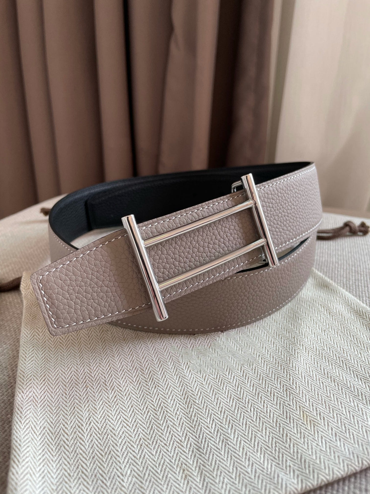 H FACE SILVER RIVERSIBLE SKIN TWO SIDES GREY BLACK 3.8CM