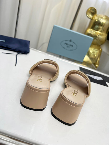 PRA EMBROIDERED SANDALS 45 BEIGE LAMBSKIN