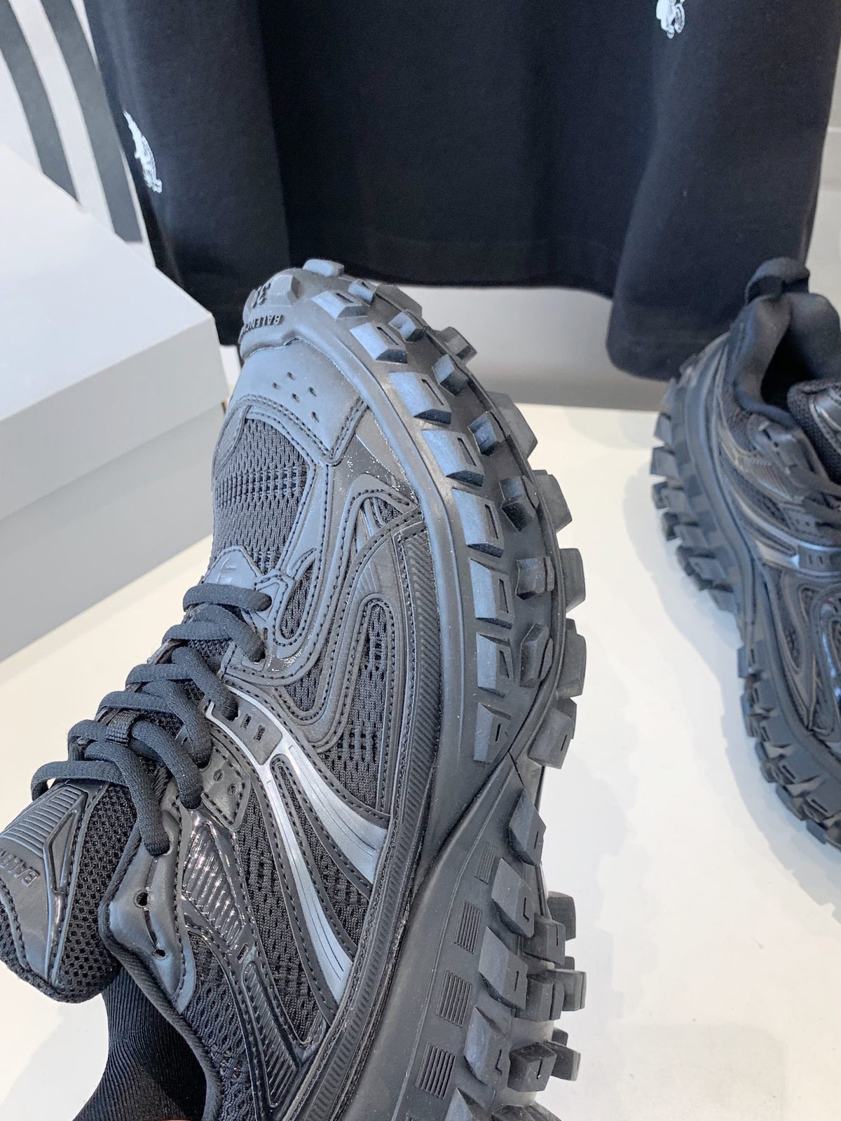 CHUNKY SNEAKERS IN BLACK POLYURETHANE, POLYESTER AND NYLON
