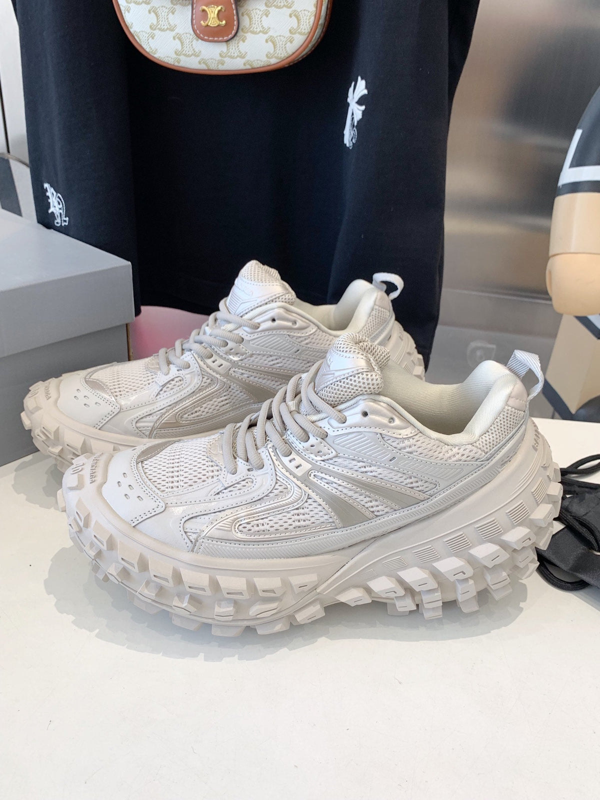 CHUNKY SNEAKERS IN BONE BEIGE POLYURETHANE, POLYESTER AND NYLON