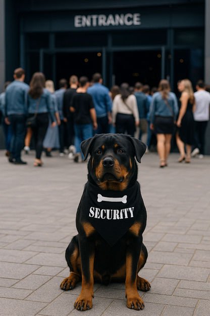 Parisian Pet 'Security®' Bandana - Comfortable, Fashionable Black Pet Bandana for Dogs & Cats, Trendy and Durable Pet Accessory