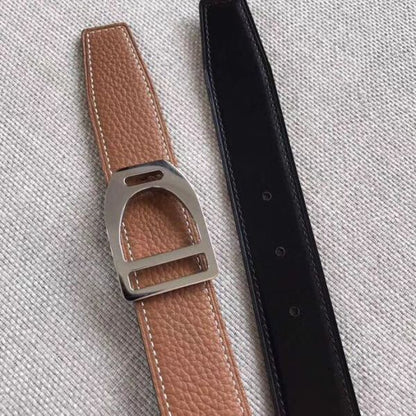 HERM Etrier Buckle Belt & Brown Clemence 32 MM Strap