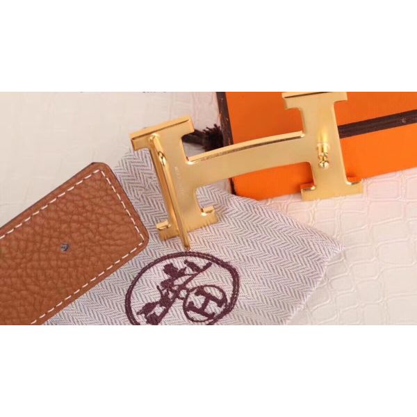 HERM H Belt Buckle & Brown Clemence 32 MM Strap