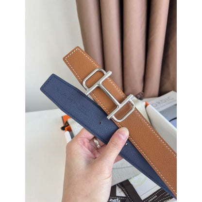 HERM Royal Reversible Belt 38MM in Blue and Gold Epsom Calfskin