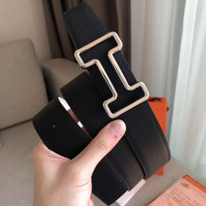 HERM Tonight 38MM Reversible Belt In Black/White Epsom Leather