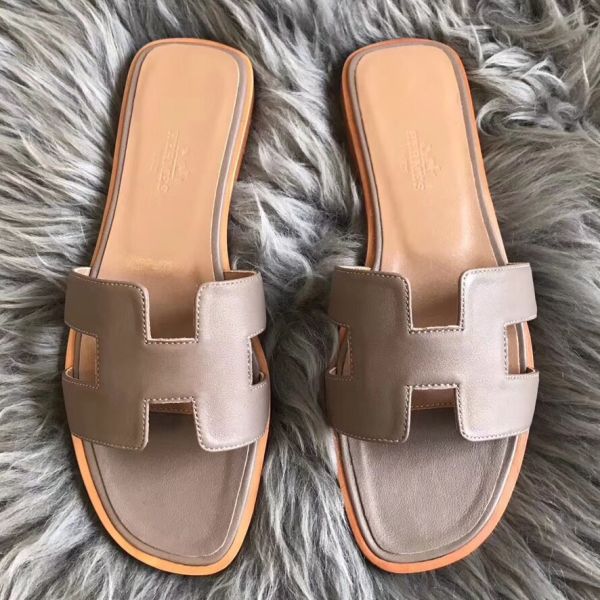 HERM Oran Sandals In Taupe Swift Leather