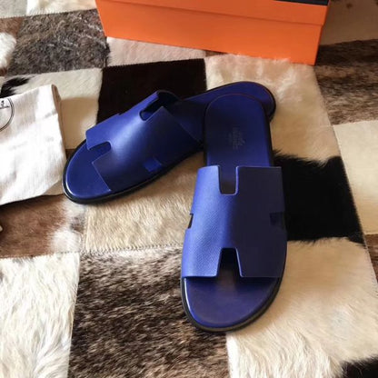 HERM Izmir Sandals In Electric Blue Epsom Leather