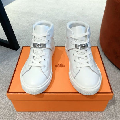 HERM Men's Daydream High-top Sneakers in White Leather