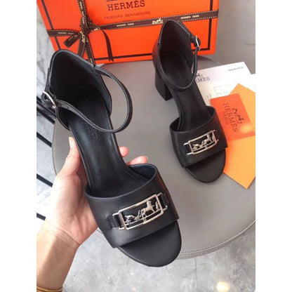 HERM Viaggio 60MM Sandals In Black Leather