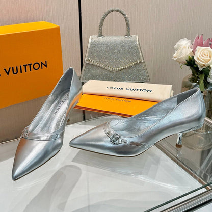 6AM HIGH HEELS 55 MM IN SILVER LAMBSKIN