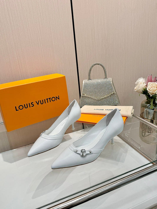 6AM HIGH HEELS 55 MM IN WHITE LAMBSKIN
