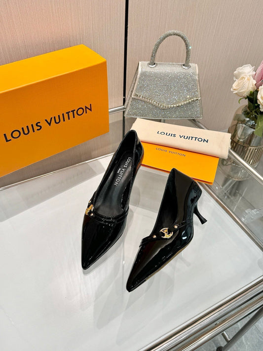 6AM HIGH HEELS 55 MM IN BLACK PATENT LAMBSKIN