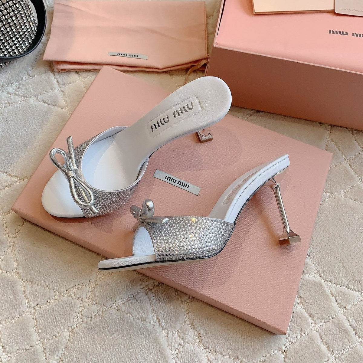 White High - Heels Diamond Sheepskin