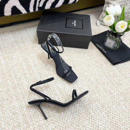 SL GEORGIA SANDALS PUMP BLACK SATIN